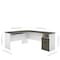 Bestar Norma L-Shaped Desk, Walnut Grey & White 181420-000035 - alternate 6